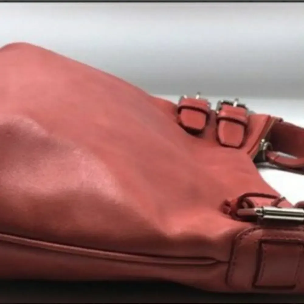 COLE HAAN LRG RED STRAP LEATHER HOBO BAG *